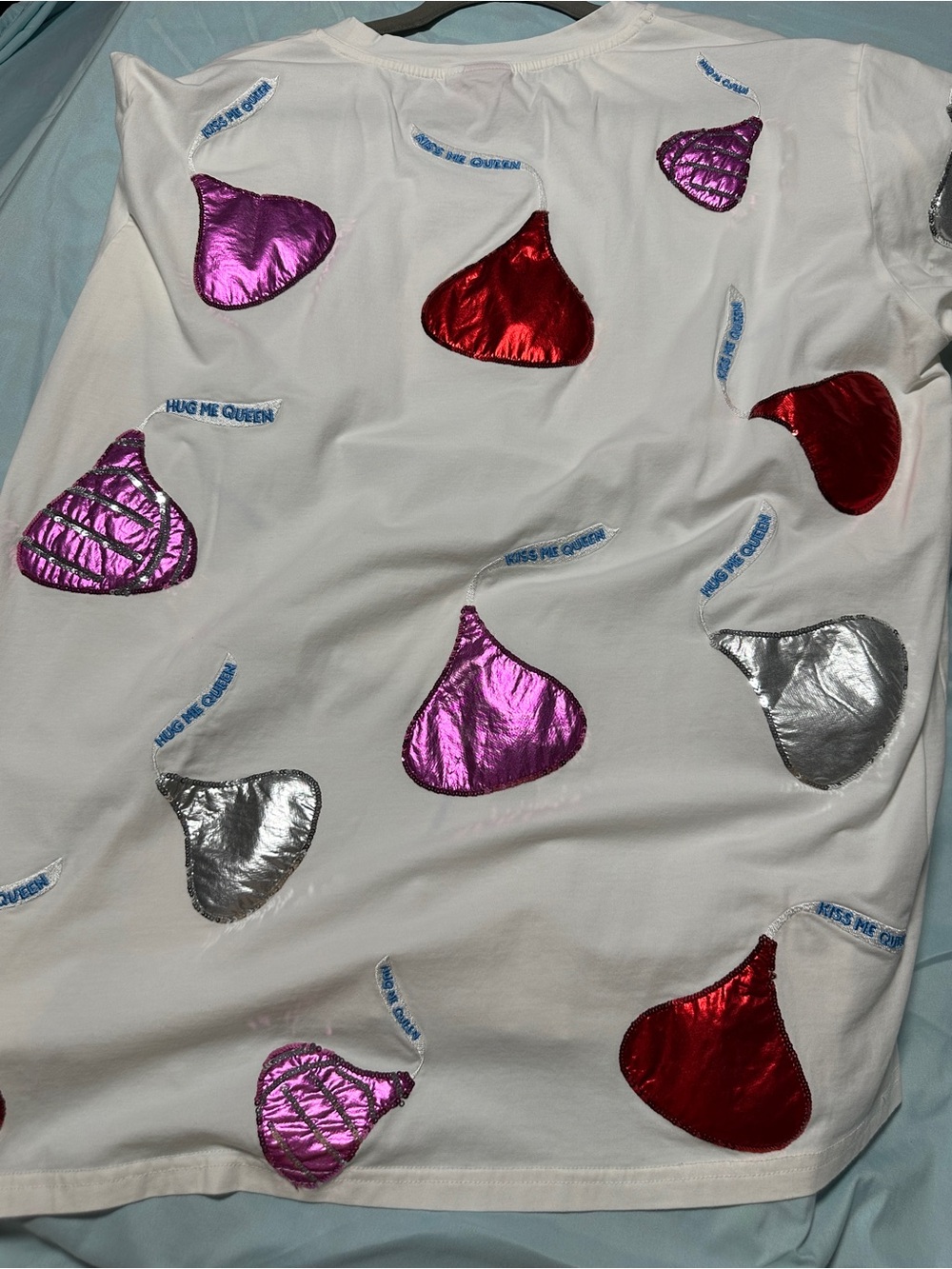 Queen of  Sparkles Metallic Hershey Kiss Graphic Tee - - Picture 6 of 6